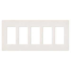 Lutron Standard Decorator Wallplates 5 Gang Biscuit Plastic Surface