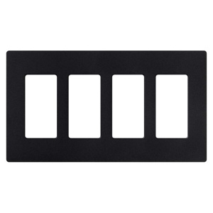 Lutron Standard Decorator Wallplates 4 Gang Midnight Plastic Surface