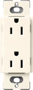 Lutron Duplex Receptacles 15 A 125 V 5-15R Satin Colors® Indoor use only Biscuit