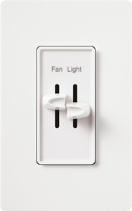 Lutron Skylark® S2-LFSQ Series Fan/Light Control Duals Slide 1.5 A White