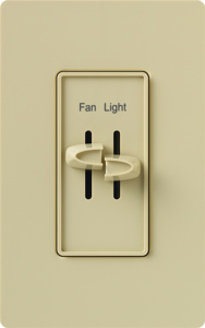 Lutron Skylark® S2-LFSQ Series Fan/Light Control Duals Slide 1.5 A Ivory