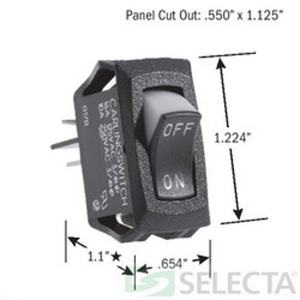 Selecta Products DPDT Panel Switch Series Utility and Heavy Duty Bat Handle Toggle Switches 16/10 A SPST