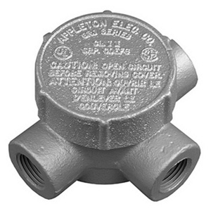 Appleton Emerson GRJ Type T <em class="search-results-highlight">Conduit</em> Bodies Malleable Iron 3/4 in Cover Included