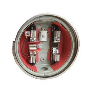 Milbank Auto Bypass Ringed Meter Sockets 100 A 600 VAC OH 5 Jaw 1 Position 1 Phase Triplex Ground 1 in Hub