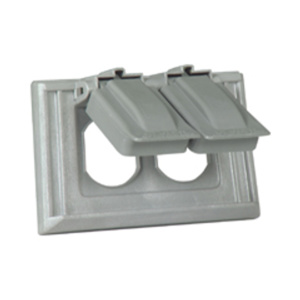 Eaton Wiring Devices S195 Series Weatherproof Outlet Box Covers 4-9/16 in x 2-7/8 in Plastic Gray
