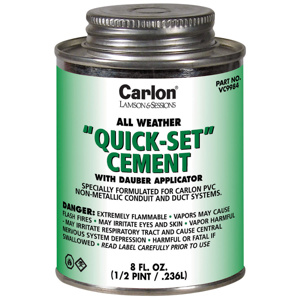 ABB Thomas & Betts Carlon® All Weather Quick-set Cements 1/2 pint Can Clear