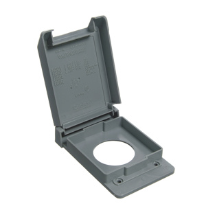 ABB Thomas & Betts E98 Series Weatherproof Outlet Box Covers Polycarbonate 1 Gang Gray