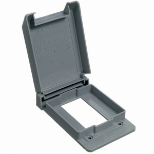 ABB Thomas & Betts E98 Series Weatherproof Outlet Box Covers Polycarbonate 1 Gang Gray