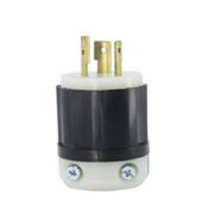 Leviton Black & White® Series Locking Plugs 20 A 347 V 2P3W L24-20P Uninsulated Black & White® Dry Location