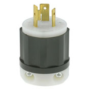 Leviton Black & White® Series Locking Plugs 20 A 125 V 2P3W L5-20P Uninsulated Black & White® Dry Location
