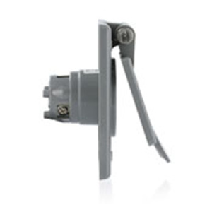 Leviton 15378-C Series Flanged Straight Blade Inlets 20 A 125 V 2P3W 5-20P Industrial Gray