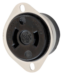 Hubbell Wiring Locking Flanged Receptacles 15 A 125 V 2P2W L1-15R Twist-Lock®