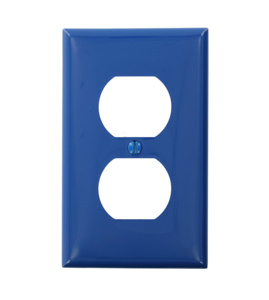 Leviton Standard Duplex Wallplates 1 Gang Blue Nylon Device