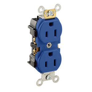 Leviton 5252 Series Duplex Receptacles 15 A 125 V 2P3W 5-15R Heavy-Duty Industrial Specification Grade Blue<multisep/>Blue