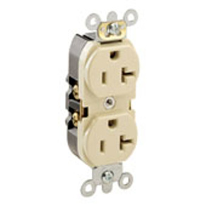 Leviton 5362S Series Duplex Receptacles 20 A 125 V 2P3W 5-20R Heavy-Duty Industrial Specification Grade Gray<multisep/>Gray