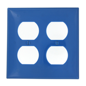 Leviton Standard Duplex Wallplates 2 Gang Blue Nylon Device