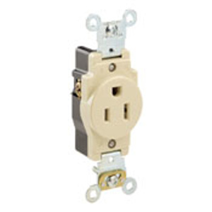 Leviton 5261 Series Single Receptacles 15 A 125 V 2P3W 5-15R Heavy-Duty Industrial Specification Grade Gray<multisep/>Gray