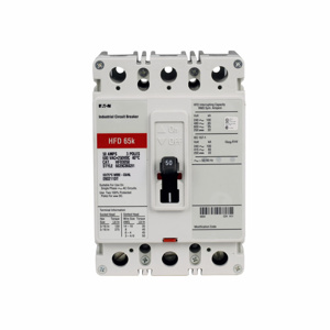 Eaton Cutler-Hammer HFD Series C Molded Case Industrial Circuit Breakers 100 A 480/600 VAC, 250 VDC 25 kAIC 3 Pole 3 Phase