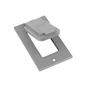 ABB Thomas & Betts Dry-Tite® CCG Series Weatherproof Outlet Box Covers Aluminum Die Cast 1 Gang Silver