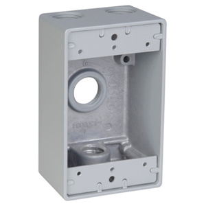 ABB Thomas & Betts Red Dot IH Series Single Gang Weatherproof Outlet Boxes 2 in Metallic 1 Gang 1/2 in