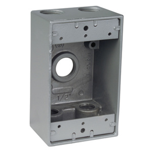 ABB Thomas & Betts Red Dot IH Series Single Gang Weatherproof Outlet Boxes 2 in Metallic 1 Gang 3/4 in