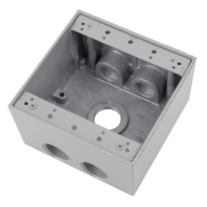 ABB Thomas & Betts Red Dot 2IH Series Two Gang Weatherproof Outlet Boxes 2-1/32 in Metallic 2 Gang 1 in