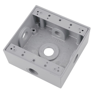 ABB Thomas & Betts Red Dot 2IH Series Two Gang Weatherproof Outlet Boxes 2-1/16 in Metallic 2 Gang 3/4 in