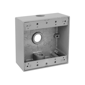 ABB Thomas & Betts Red Dot 2IH Series Two Gang Weatherproof Outlet Boxes 2-1/16 in Metallic 2 Gang 1/2 in