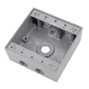 ABB Thomas & Betts Red Dot 2IH Series Two Gang Weatherproof Outlet Boxes 2-1/16 in Metallic 2 Gang 3/4 in