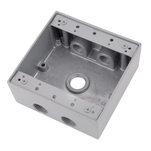 ABB Thomas & Betts Red Dot 2IH Series Two Gang Weatherproof Outlet Boxes 2-1/16 in Metallic 2 Gang 1/2 in