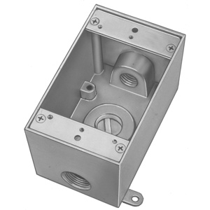 ABB Thomas & Betts Weatherproof Outlet Boxes 1 Gang 2 in Metallic 3/4 in 3 Hub