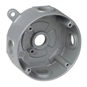 ABB Thomas & Betts Weatherproof Round Outlet Boxes 1-5/8 in Metallic 1/2 in 5 Hub