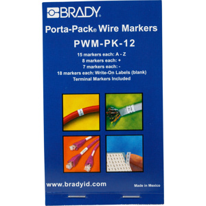 Brady Porta-Pack® PWM Series B-500 Repositionable Wire Marker Books A - Z Vinyl 1.56 in