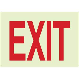 Brady B-324 Directional & Exit Safety Signs 7 x 10 in Exit Aluminum Red