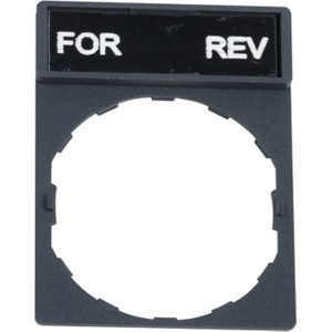 Square D Harmony™ ZBY Legend Plates 22 mm FOR-REV Black White
