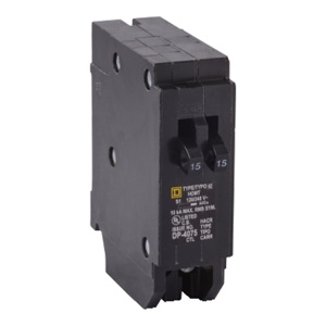 Square D Homeline™ HOM Series Duplex Molded Case Plug-in Circuit Breakers 1 Pole 120 VAC 1 x 30 A, 1 x 15 A
