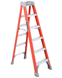 Louisville Ladder FS1500 Step Ladders 6 ft 300 lb Fiberglass 20 lb