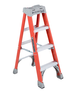 Louisville Ladder FS1500 Step Ladders 4 ft 300 lb Fiberglass 15 lb