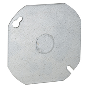 Raco/Bell 724 Series Flat Octagon Covers with Knockout With (1) 1/2 KO Steel