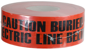 Dottie Underground Hazard Tape Black on Red 3 in x 1000 ft Caution Buried Electric Line Below