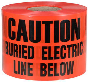 Dottie Underground Hazard Tape Black on Red 6 in x 1000 ft Caution Buried Electric Line Below