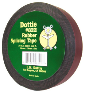 Dottie 822 Series Rubber Electrical Tape 3/4 in x 22 ft 30 mil Black