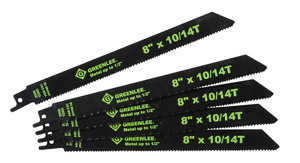 Emerson Greenlee 353 Straight Reciprocating Saw Blades 10/14 TPI 8 in Straight Back