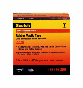 3M 2228 Series Rubber Electrical Tape 2 in x 10 ft 65 mil Black