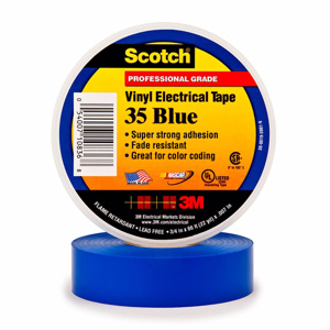 3M Scotch® 35 Series Color Coding Vinyl Electrical Tape Blue PVC 0.75 in 66 ft