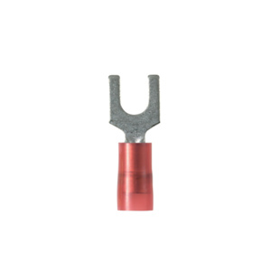 Panduit Insulated Loose Piece Fork Terminals 22 - 18 AWG Butted Seam Grip Sleeve Barrel Nylon Red