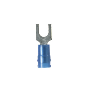 Panduit Insulated Fork Terminals 18 - 14 AWG Butted Seam Grip Sleeve Barrel Nylon Blue