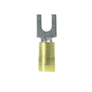 Panduit Insulated Loose Piece Fork Terminals 12 - 10 AWG Butted Seam Grip Sleeve Barrel Nylon Yellow