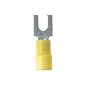 Panduit Insulated Loose Piece Fork Terminals 12 - 10 AWG Brazed Seam Expanded Entry Barrel Vinyl Yellow