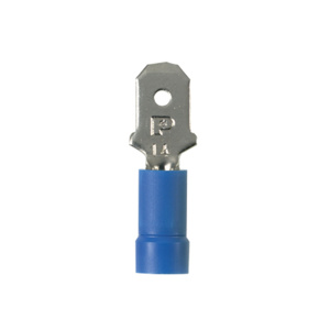 Panduit Male Insulated Loose Piece Disconnects 16 - 14 AWG Funnel Barrel 0.250 in Blue